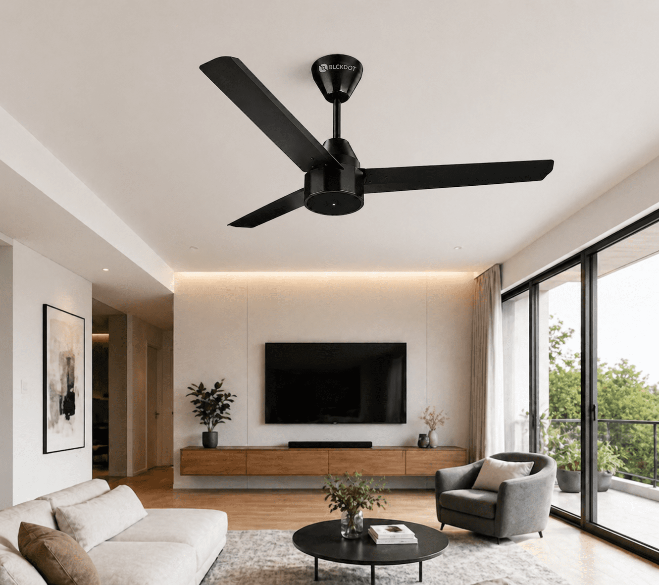 GENZEE Fan in Modern Living Room
