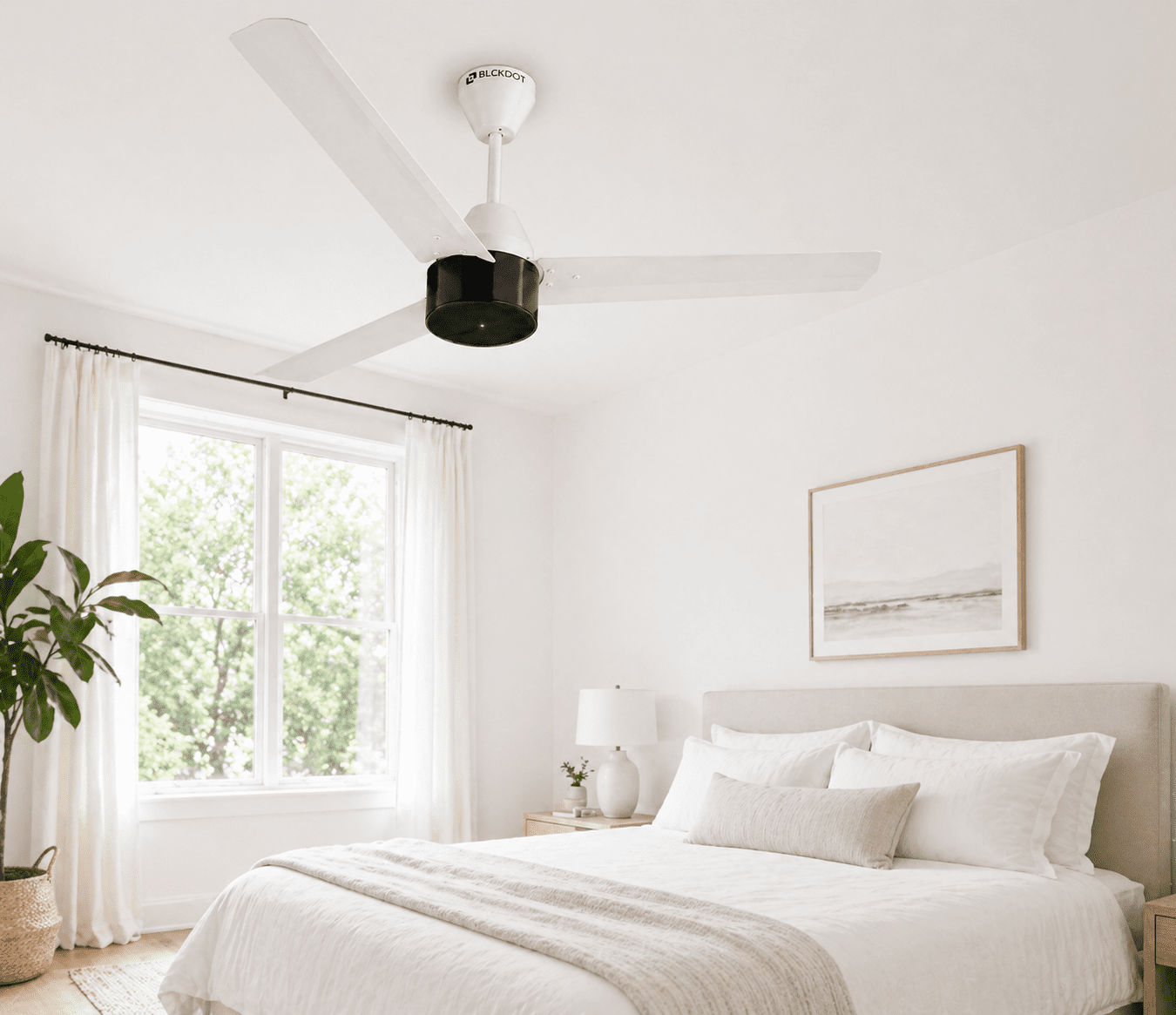 GENZEE White Fan Bottom View